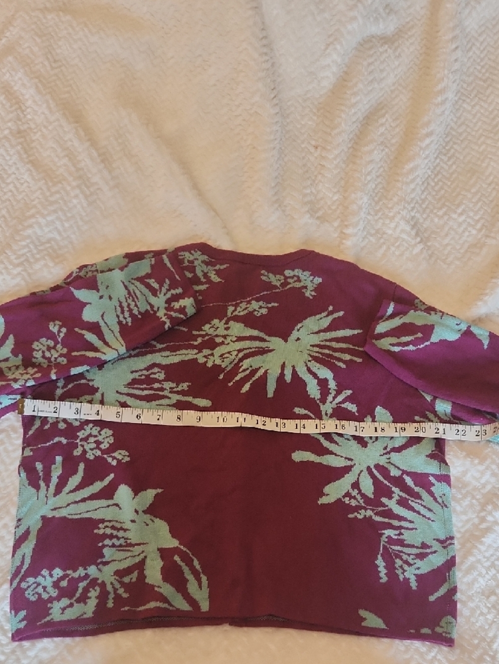 NWT Future Collective Purple & Mint Botanical Button Up Cardigan Women's L - Picture 5 of 7